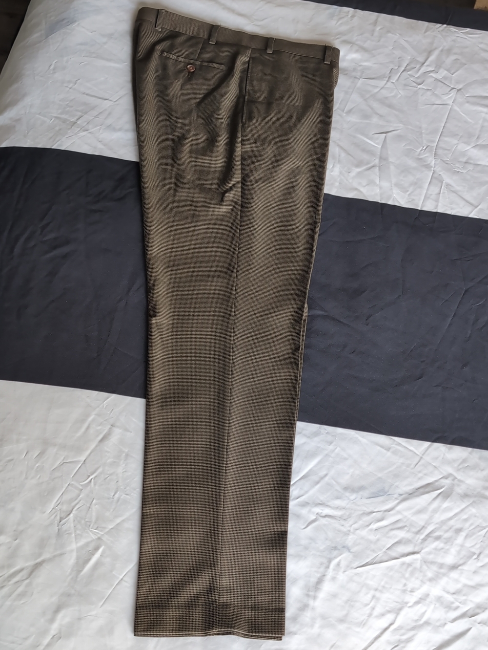RALPH Ralph Lauren - Men's Olive-Brown Dress Pants 36Wx34L - mini houndstooth